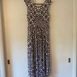Maeve Anthropologie Dress, size M Navy/White Maxi